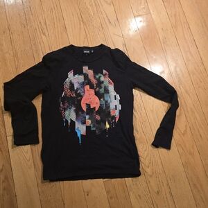 Just Cavalli Record Music Y2K Streetwear Long Sleeve Men's Size L
